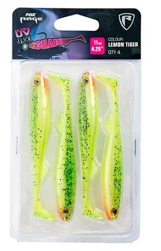 Fox Rage Fox Rage Slick Shad Ultra UV 11 cm Jig 4-pack Color:Motor Oil 2 Fox Rage Fox Rage Slick Shad Ultra UV 11 cm Jig 4-pack Color:Motor Oil - Image 2