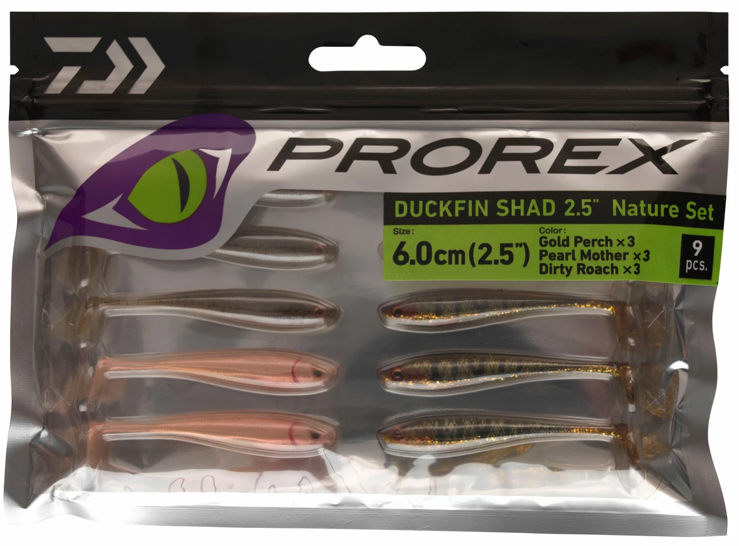 Daiwa Daiwa Prorex Duckfin Shad 2.5" softbait assortment 9pcs / pack Color:FULL SEASON KIT 1 Daiwa Daiwa Prorex Duckfin Shad 2.5" softbait assortment 9pcs / pack Color:FULL SEASON KIT