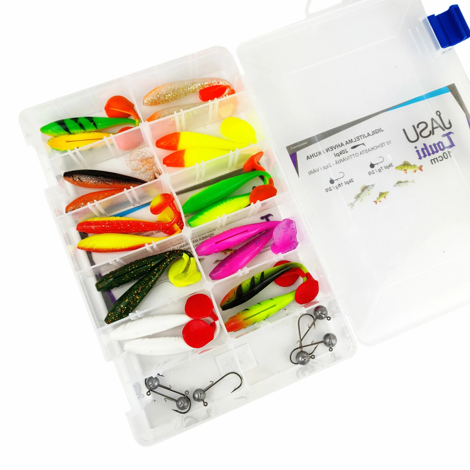 Jasu Jasu Louhi Jig Assortment 10 cm 20 pcs. + jig heads 1 Jasu Jasu Louhi Jig Assortment 10 cm 20 pcs. + jig heads