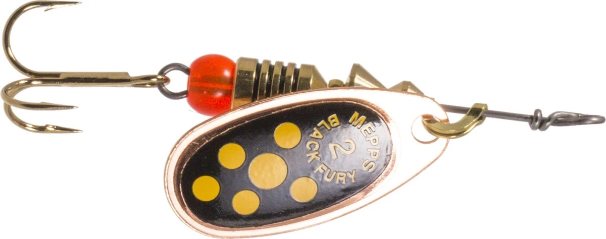 Mepps Mepps Comet Black Fury 2 Spinner Color:KUPK Copper/Yellow dot 6 Mepps Mepps Comet Black Fury 2 Spinner Color:KUPK Copper/Yellow dot - Image 6