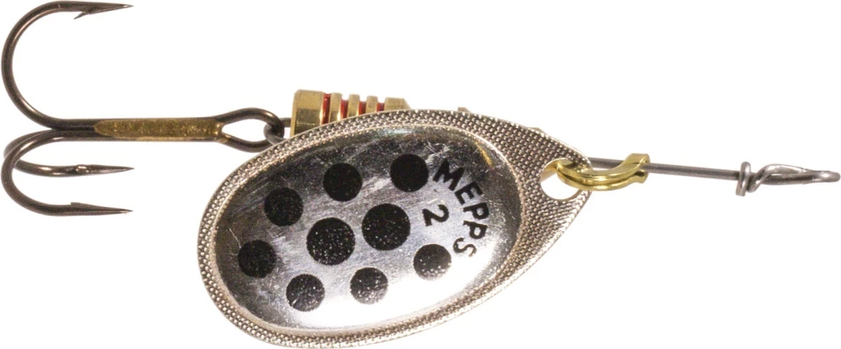 Mepps Mepps Aglia Decoree 1 Spinner Color:HOPM Silver/Black dot 2 Mepps Mepps Aglia Decoree 1 Spinner Color:HOPM Silver/Black dot - Image 2