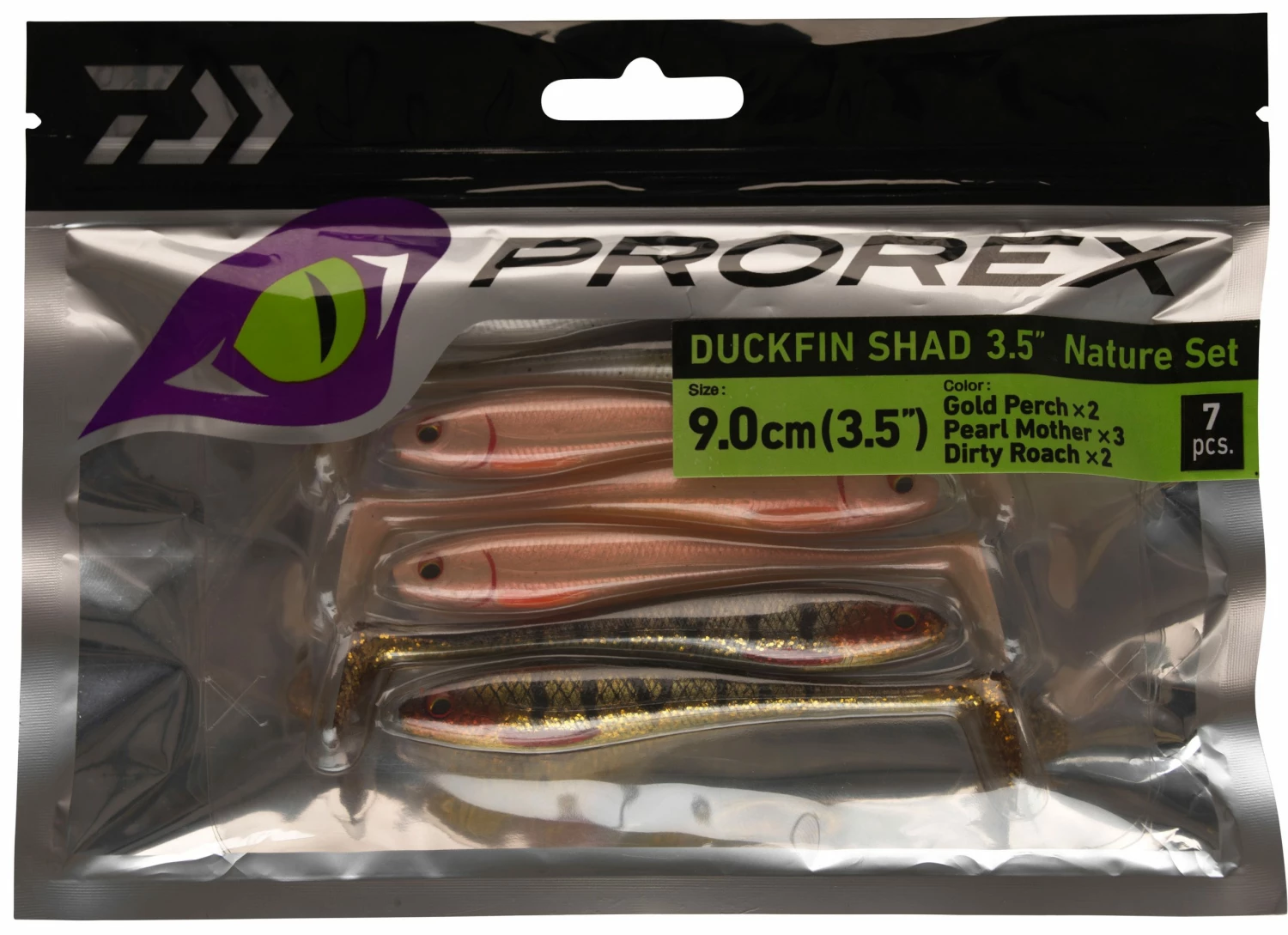 Daiwa Daiwa Prorex Duckfin Shad 3.5" assortment 7pcs / pack Color:FLASH KIT 2 Daiwa Daiwa Prorex Duckfin Shad 3.5" assortment 7pcs / pack Color:FLASH KIT - Image 2