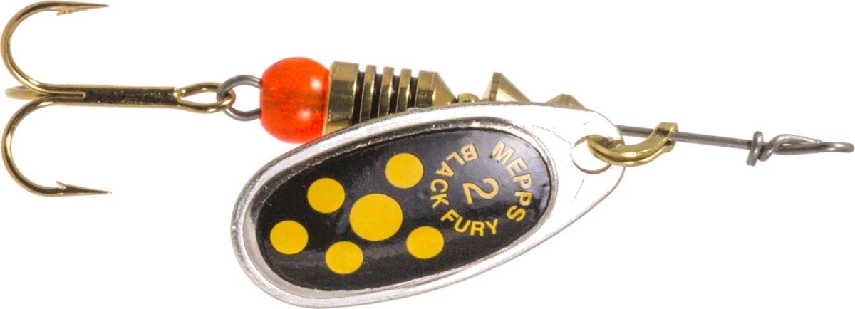 Mepps Mepps Comet Black Fury 2 Spinner Color:KUPK Copper/Yellow dot 2 Mepps Mepps Comet Black Fury 2 Spinner Color:KUPK Copper/Yellow dot - Image 2